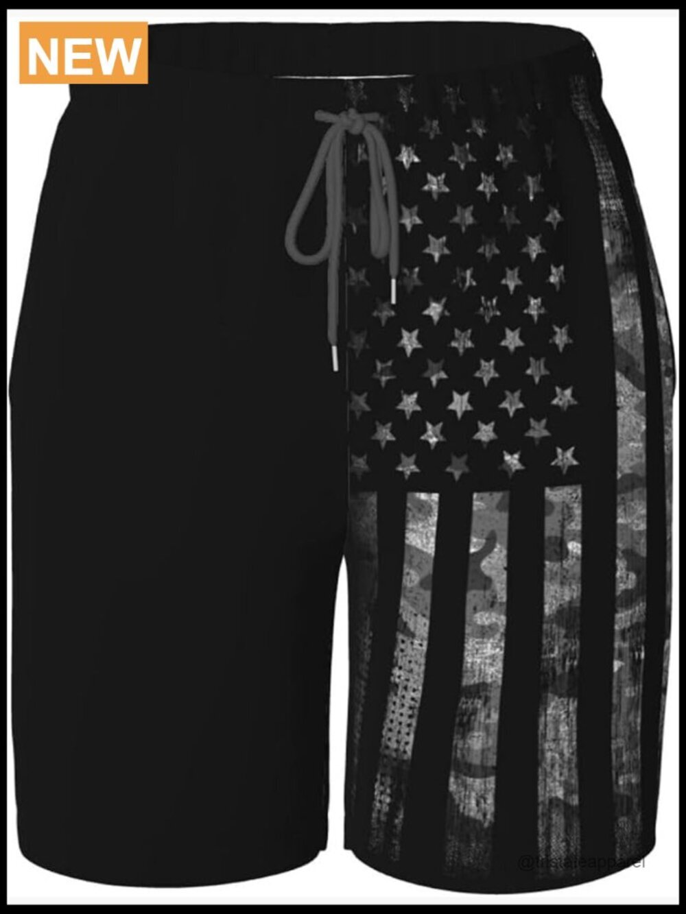Quick Dry Board Shorts with Mesh Lining, Drawstring Waist - Picture 1 of 5